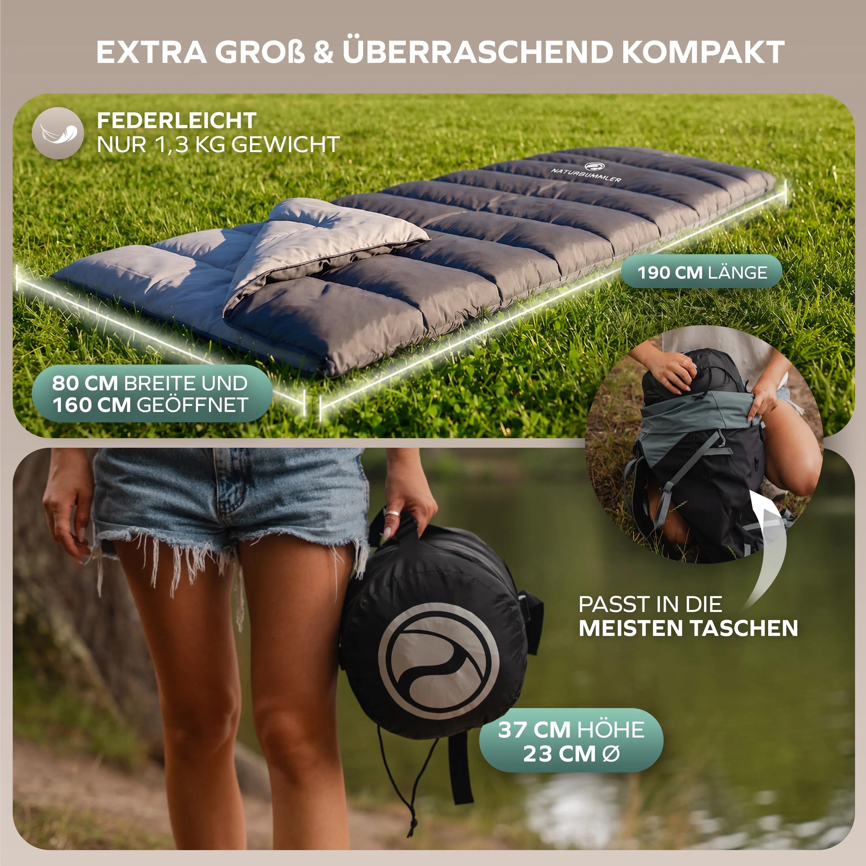 Erwachsene Camping Deckenschlafsack 4 Jahreszeiten koppelbar SleepProtec 2/6