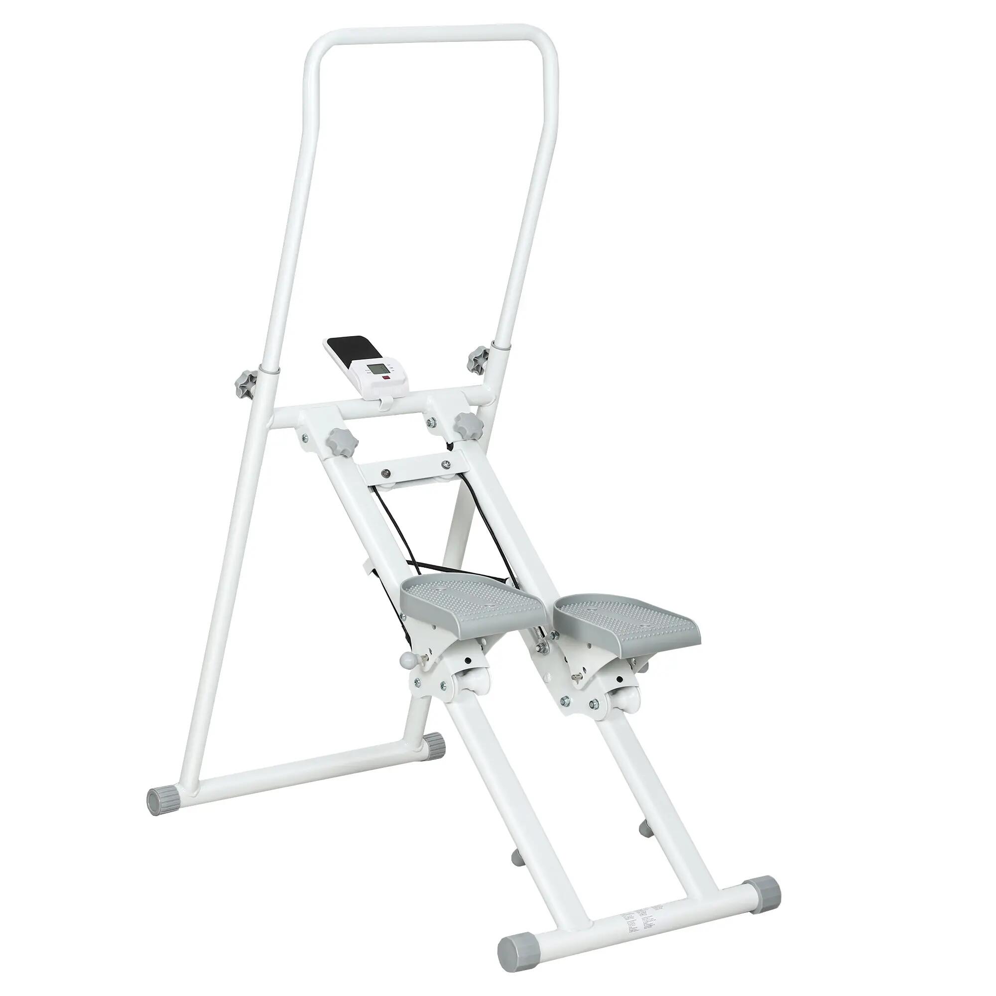 Appareil de marche vertical pliable avec poignée réglable, pédales antidérapante 2/9