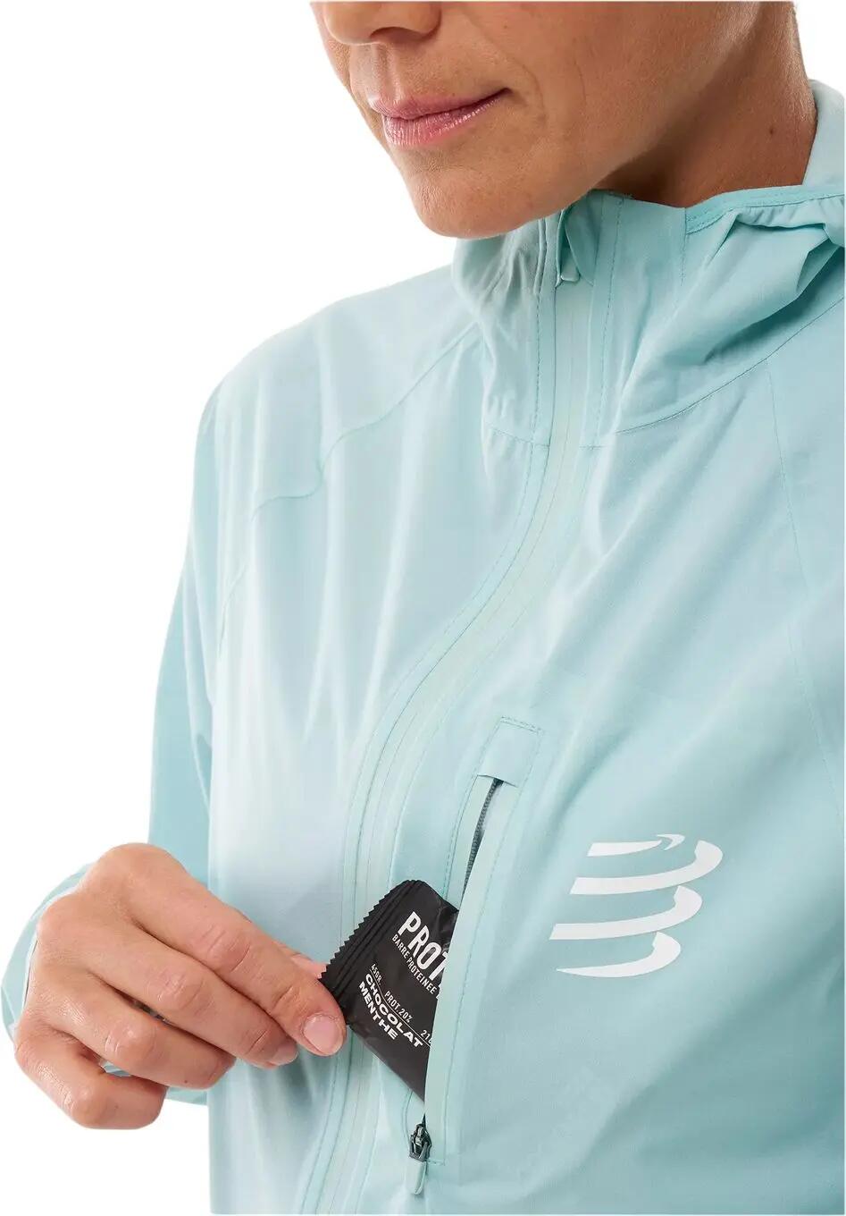 Giacca impermeabile Compressport Tempest blu da donna 4/4