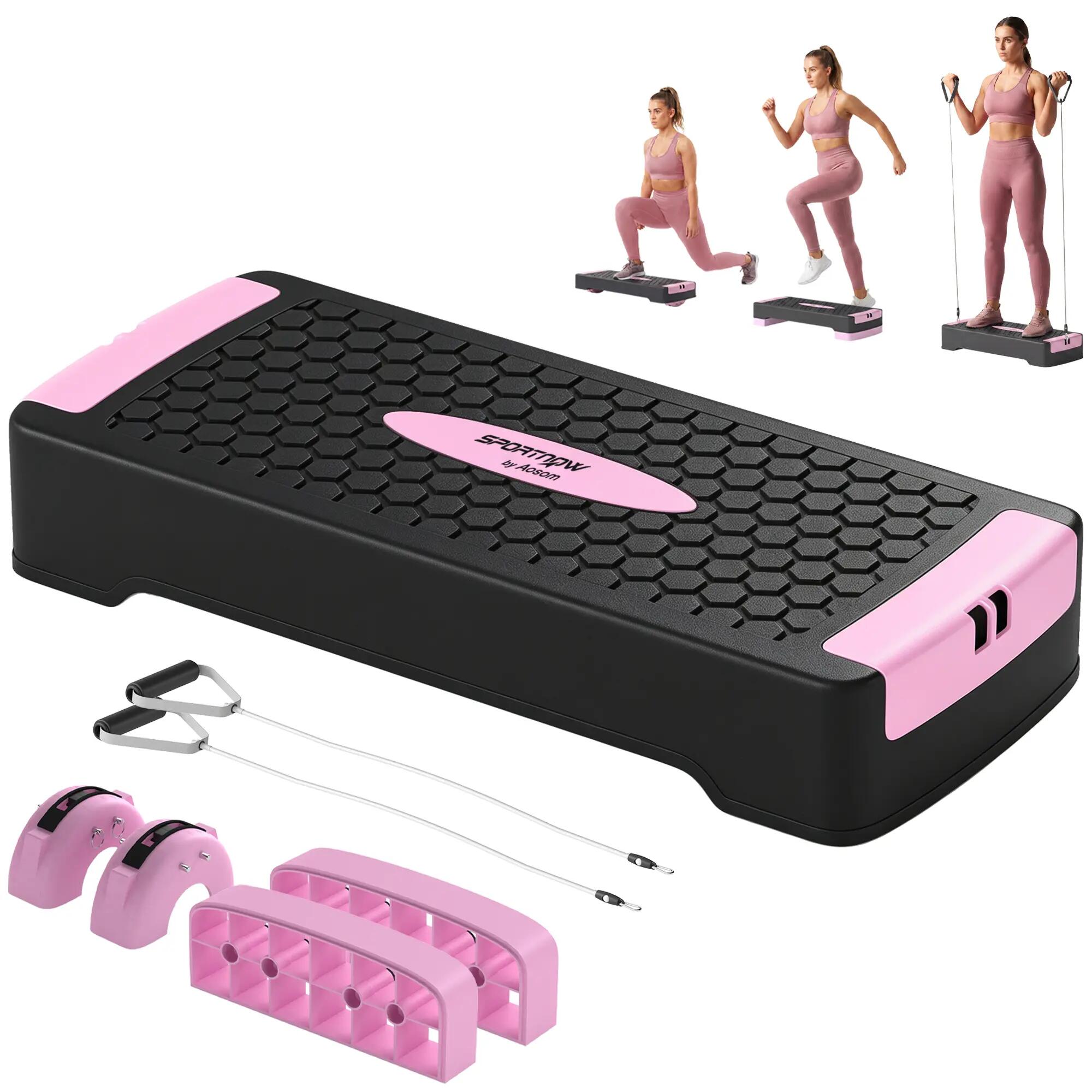 Planche de step réglable en hauteur, appareil de fitness aérobique à 2 niveaux ( 2/9
