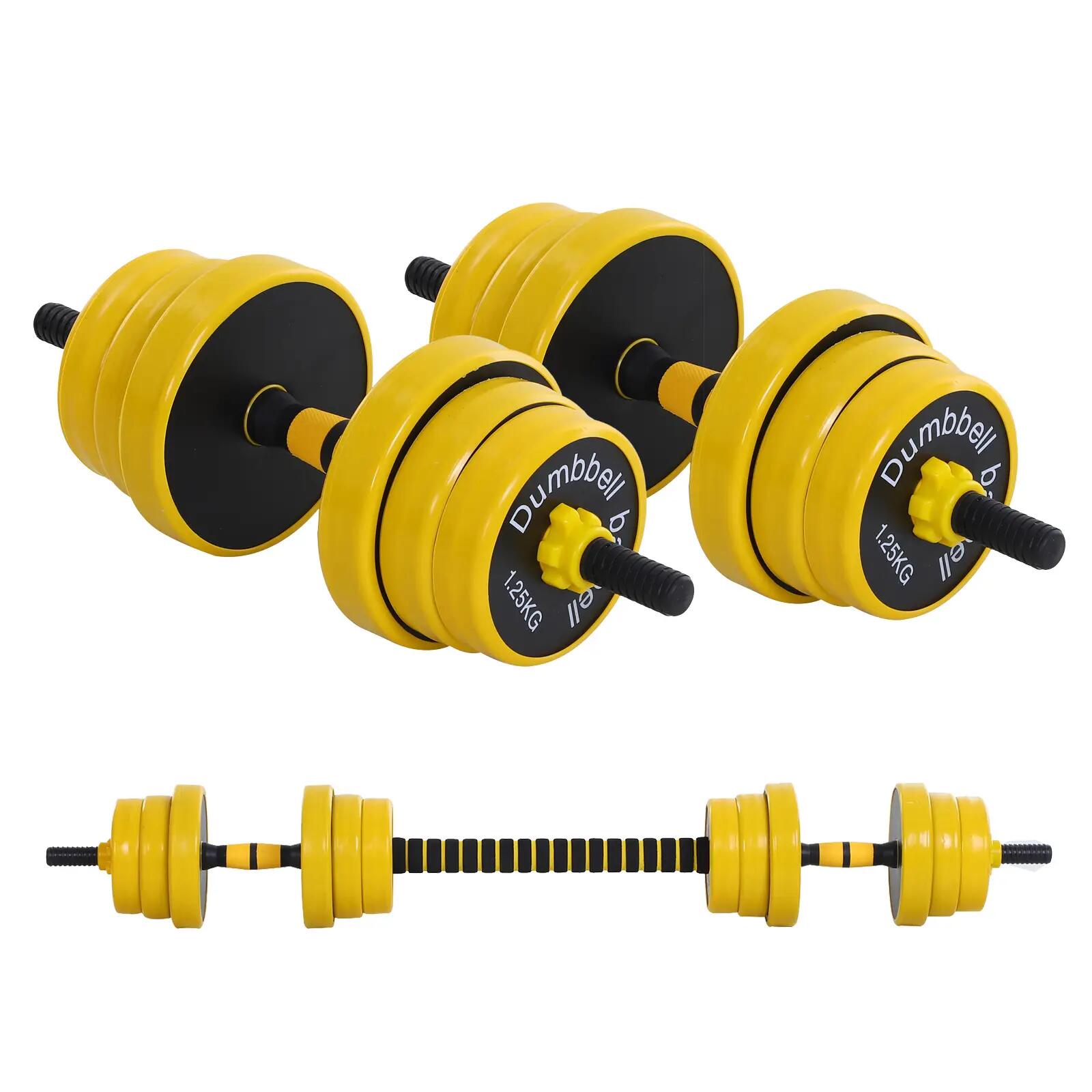 Ensemble haltères modulaires 2 en 1 cardio-training - noir, jaune 2/6