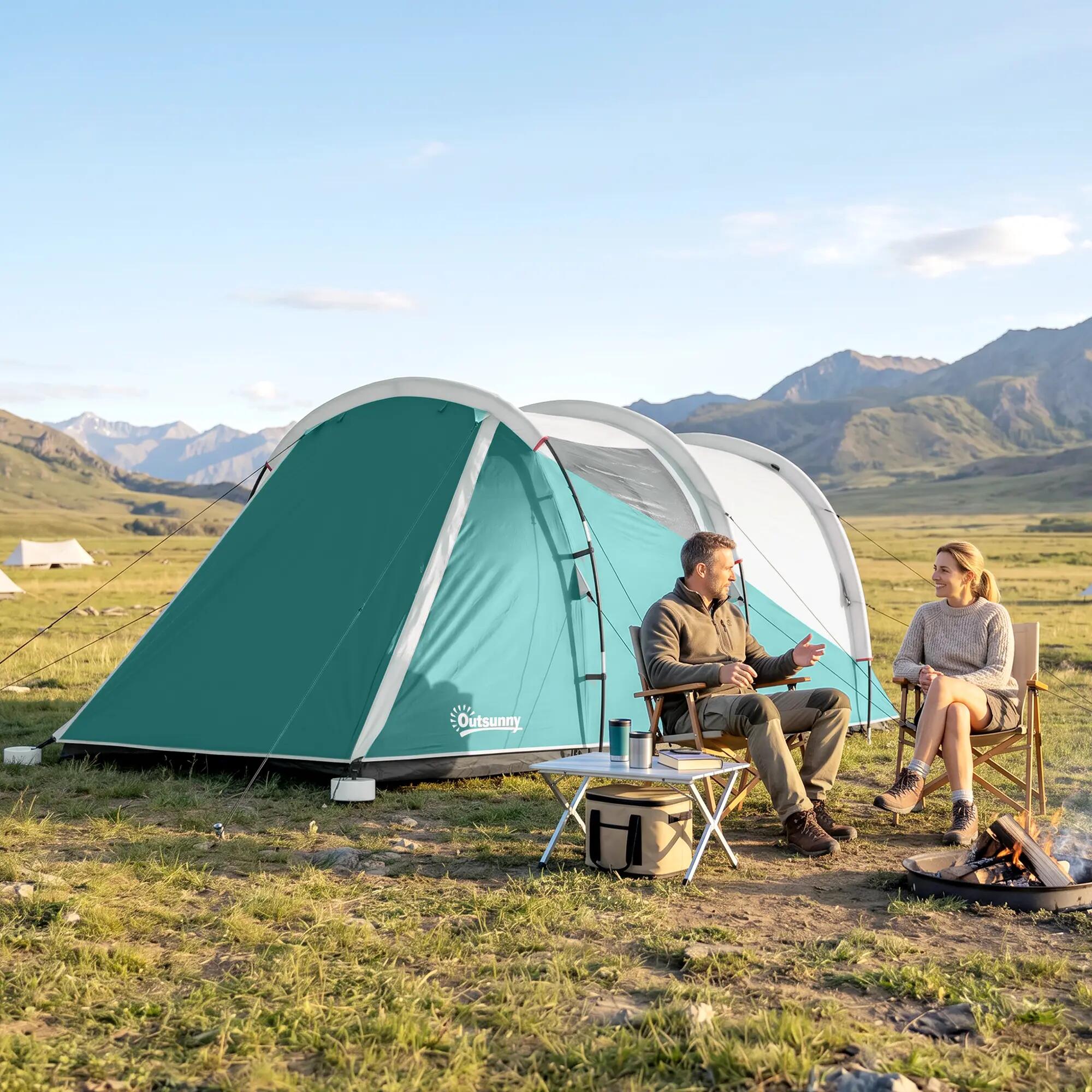 Tente de camping - Camping - Unisexe - Tunnel 3 places étanche - MATEIN - Vert 4/6