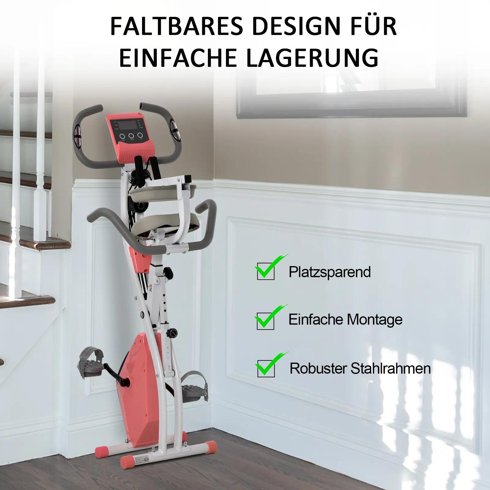 Vélo d'exercice 2 en 1 avec écran LCD, moniteur de fréquence cardiaque réglable, 9/9