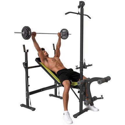 Banc de musculation multifonctionnel avec dossier réglable sur 3 niveaux