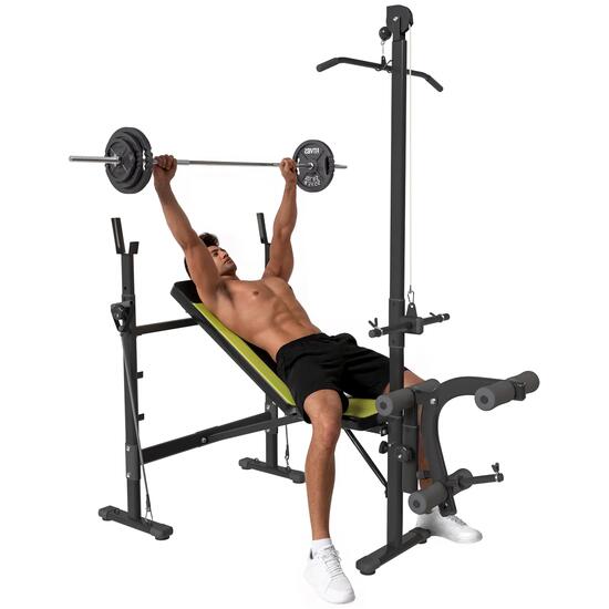 Banc de musculation multifonctionnel avec dossier réglable sur 3 niveaux