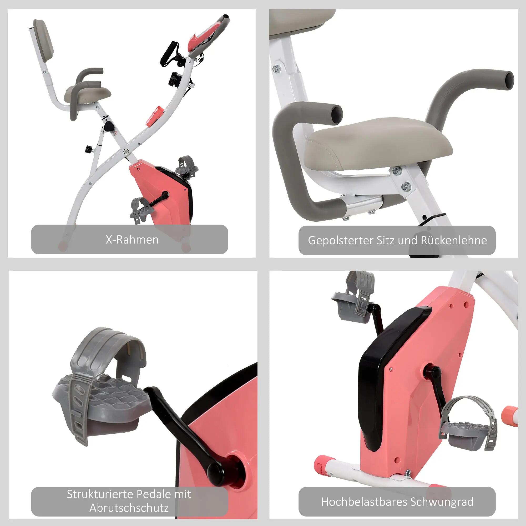 Vélo d'exercice 2 en 1 avec écran LCD, moniteur de fréquence cardiaque réglable, 7/9