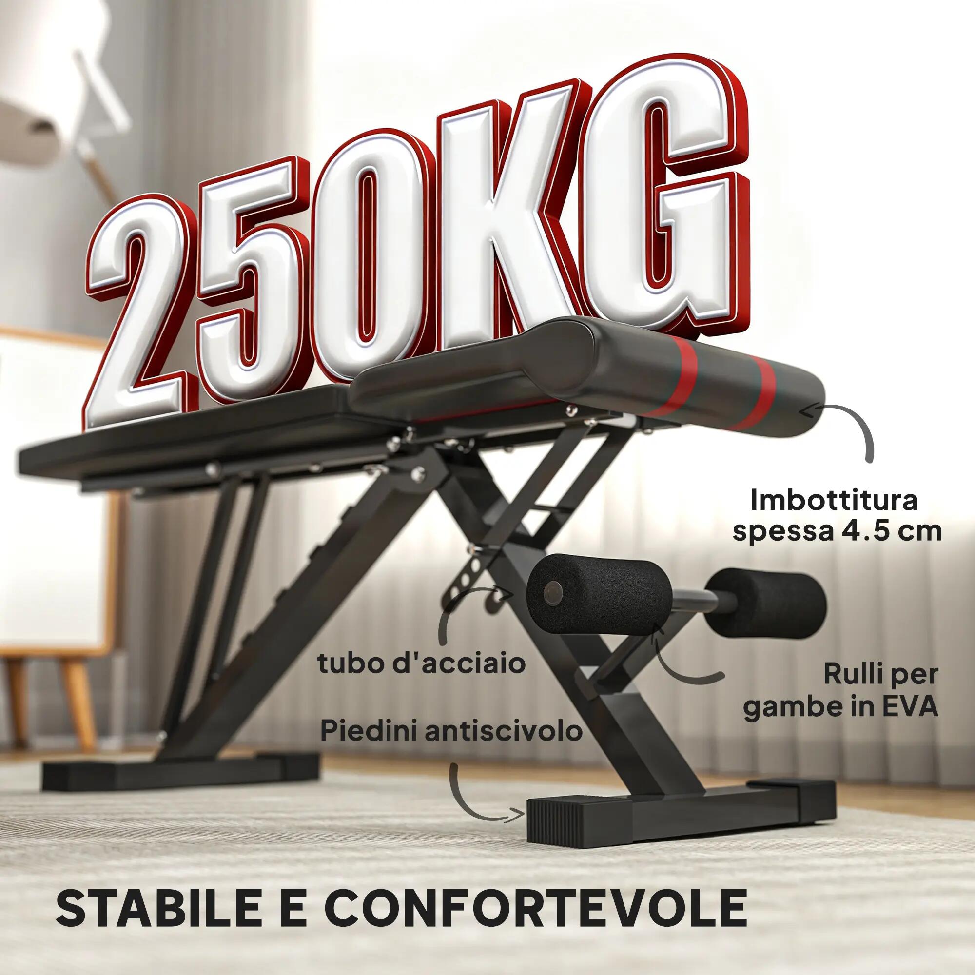 Banc de musculation pliable et multifonctionnel, inclinable et doté d'un dossier 8/9