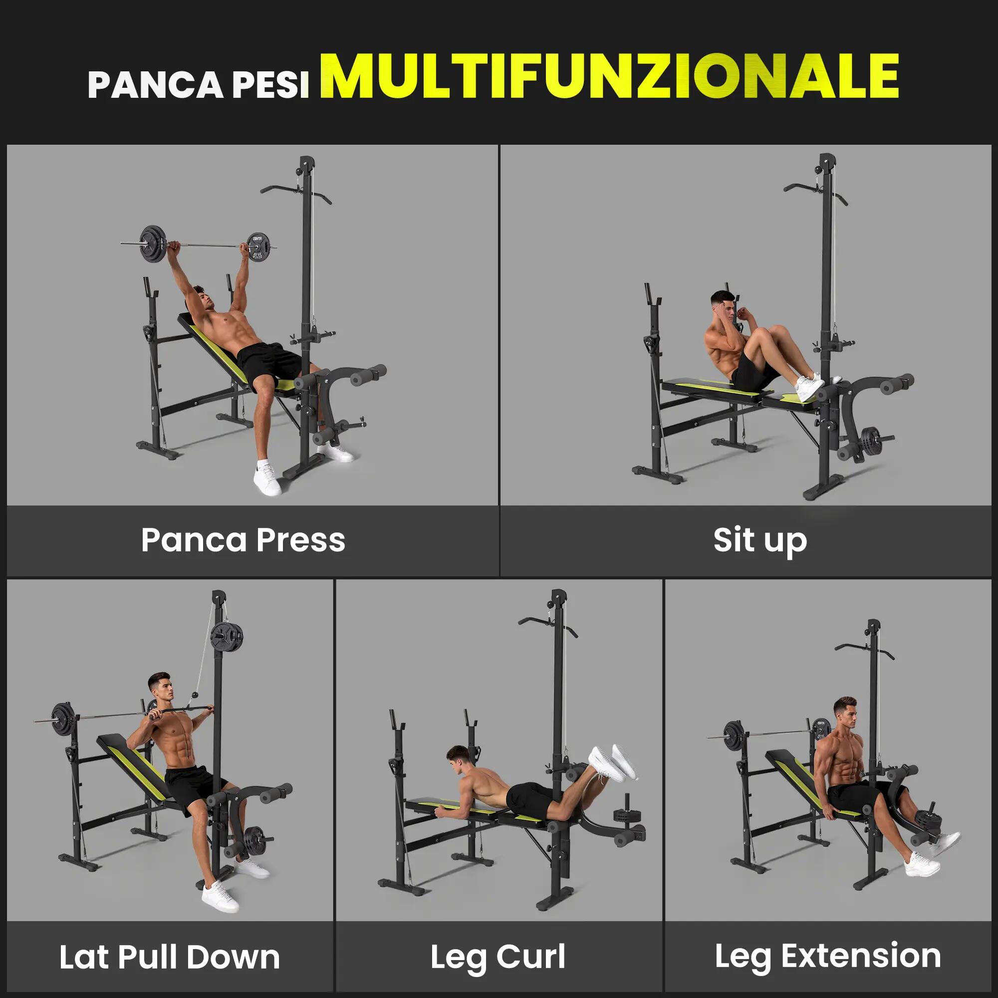 Banc de musculation multifonctionnel avec dossier réglable sur 3 niveaux 6/9