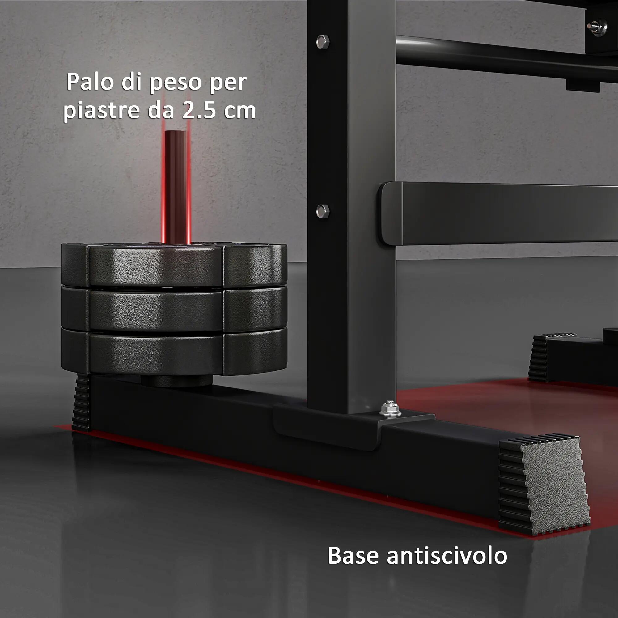 Banc de musculation pliable à 8 hauteurs réglables, support pour barre 9/9