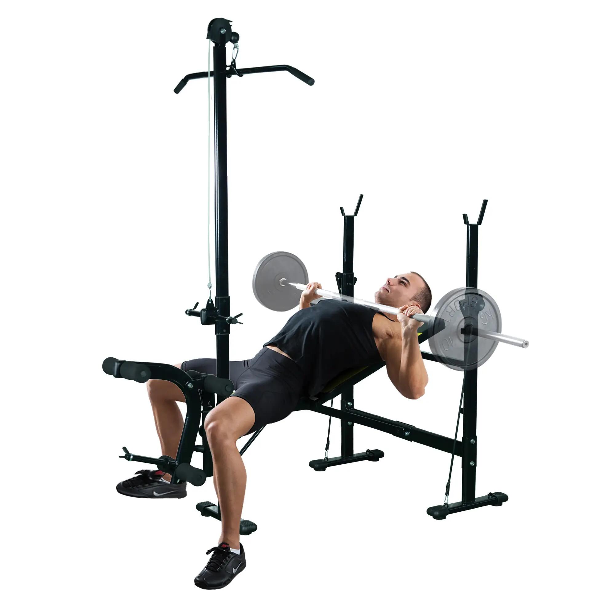 Banc de musculation multifonctionnel avec dossier réglable sur 3 niveaux 3/9