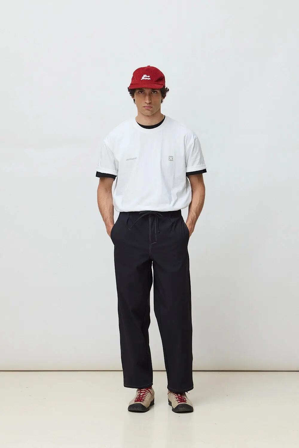Pantalón Straight Blue Banana de Algodón Orgánico High Negro 3/4