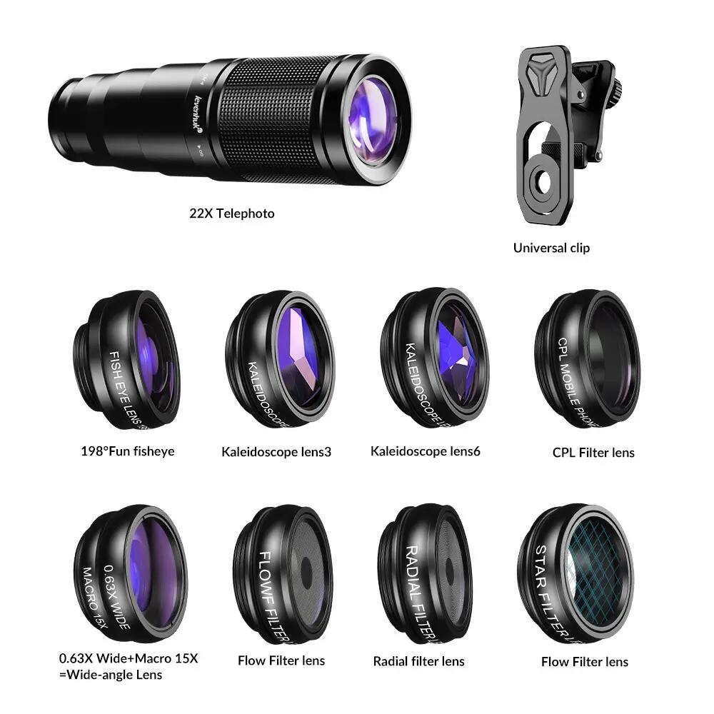 Levenhuk Kelvin SLS10 Objektiv-Set für Smartphone 3/15