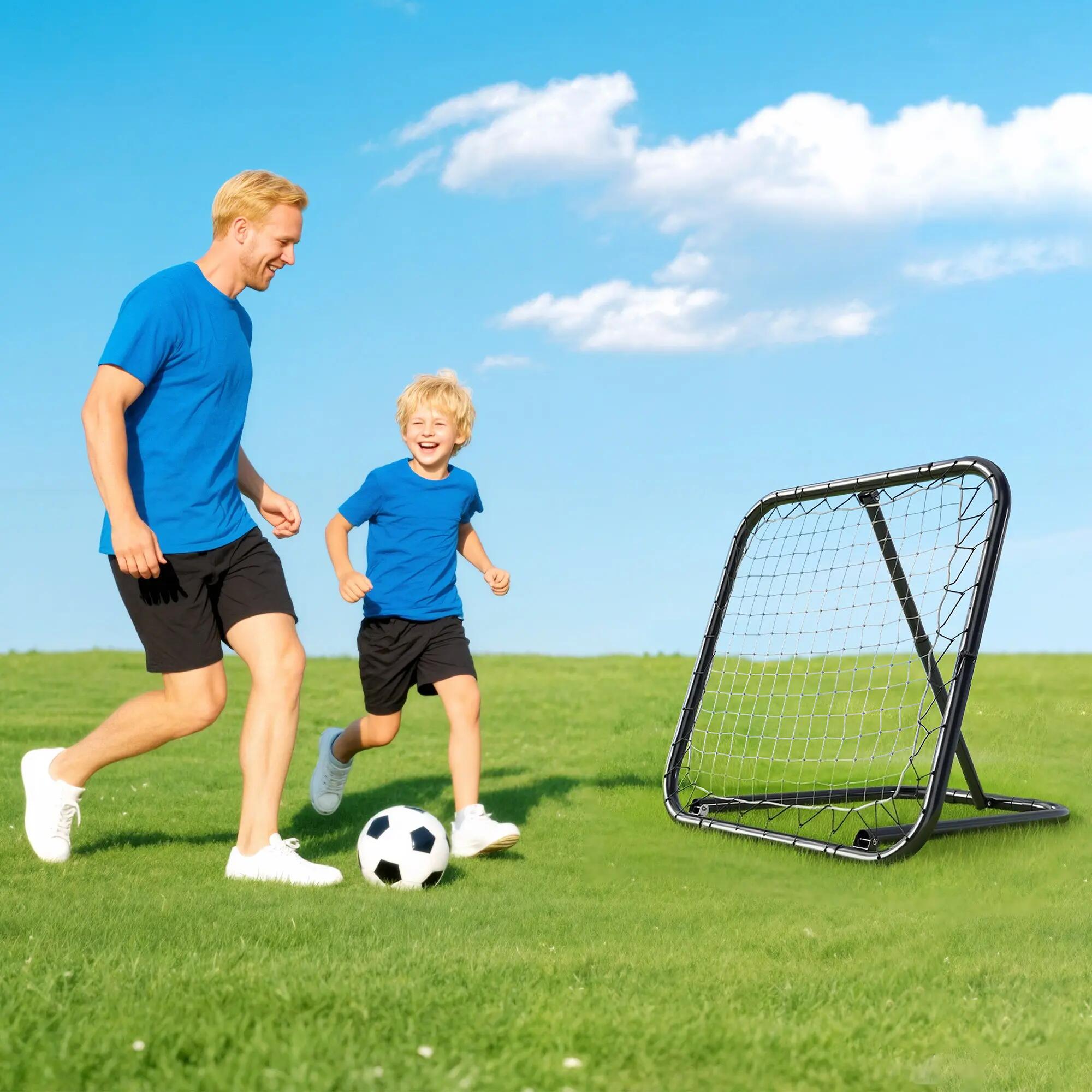 Filet de rebond - football - angle réglable, pliable - noir 4/6