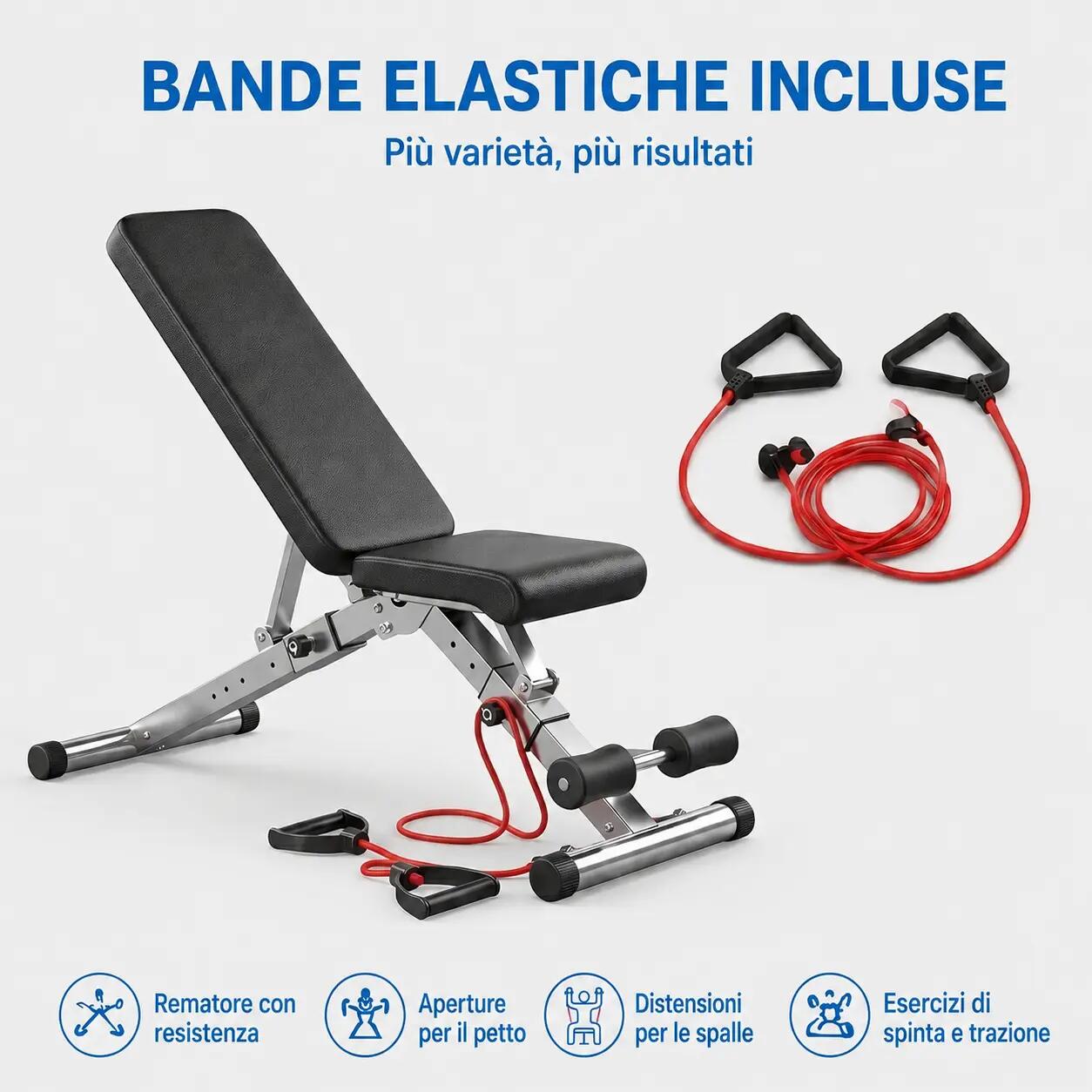 Panca Palestra Regolabile Inclinabile 300 Kg Compatta per Fitness e Home Gym 5/9