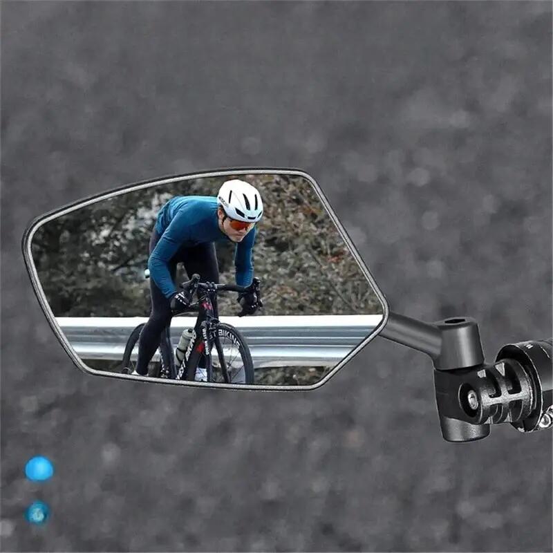 Retrovisor de guiador de bicicleta rotativo espelho de segurança 6/7
