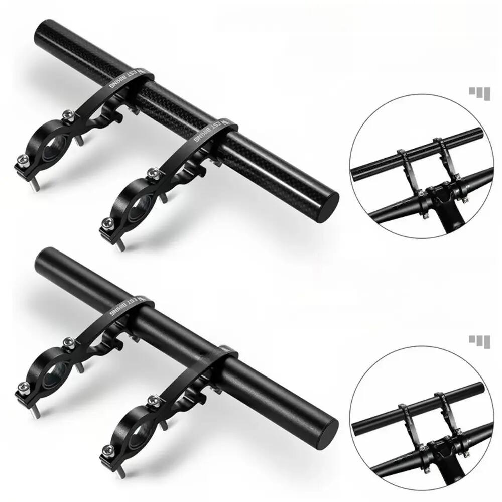 Extension de guidon vélo aluminium double collier pour lampe GPS et compteur 3/7