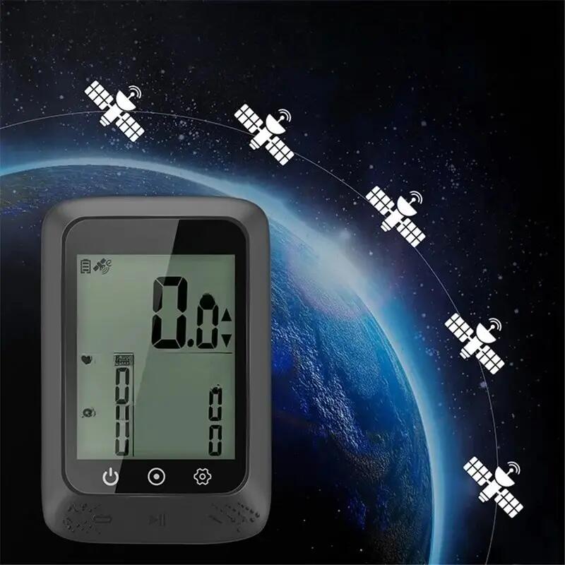 Bezdrátový GPS cyklopočítač pro MTB a silnici s digitální rychlostí 3/7