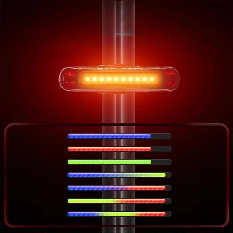 LED zadní světlo na kolo svítilna varování pro cyklistiku 5/7