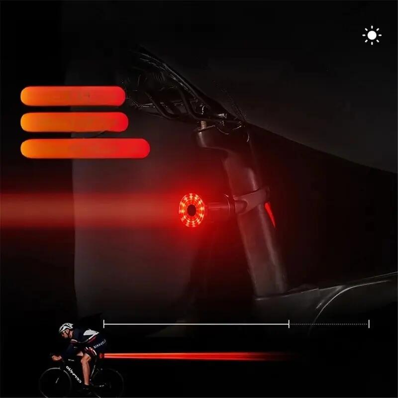 Achterlicht fiets LED oplaadbaar USB slimme reminductie 3/7