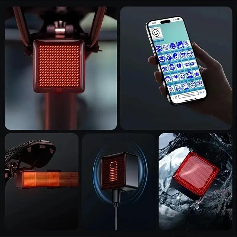 Luz trasera bicicleta con sensor freno programable 5/7