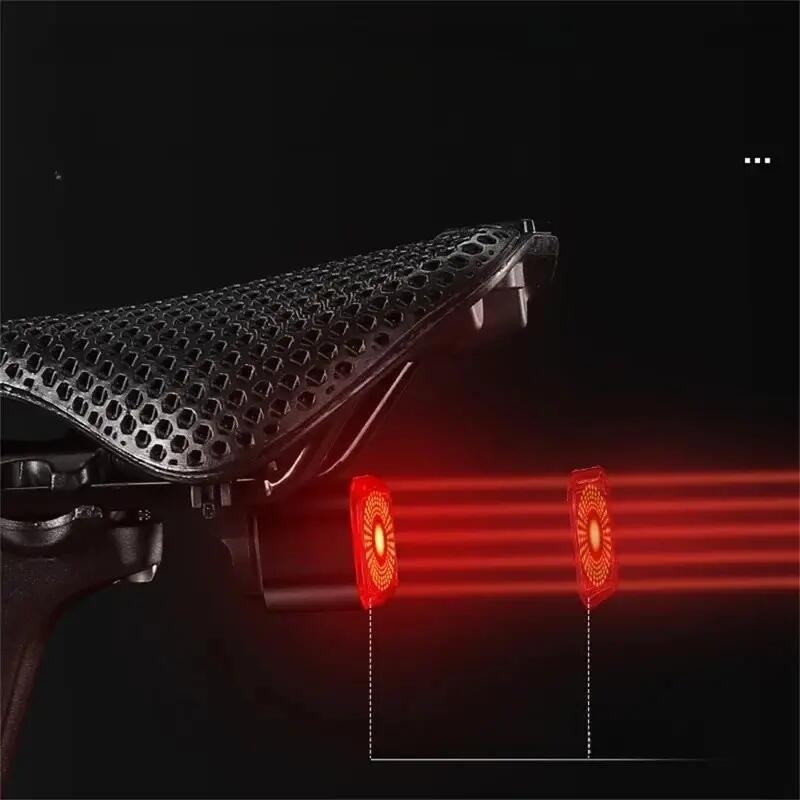 Light rear smart bike brake detection battery display 5/7
