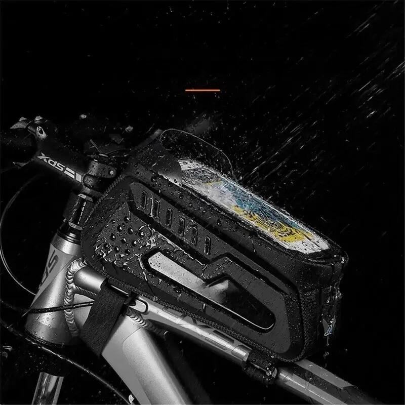 Sacoche de rangement à coque rigide de tube supérieur de vélo de route et VTT 7/7