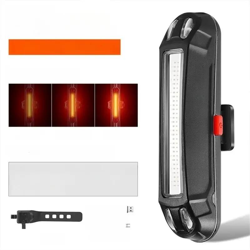 Feu arrière de vélo LED lumineux USB lampe d'avertissement de cyclisme 2/7