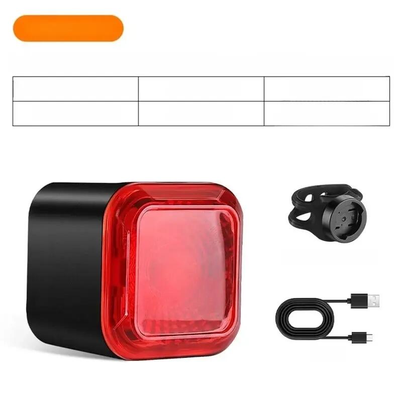 Light rear smart bike brake detection battery display 3/7