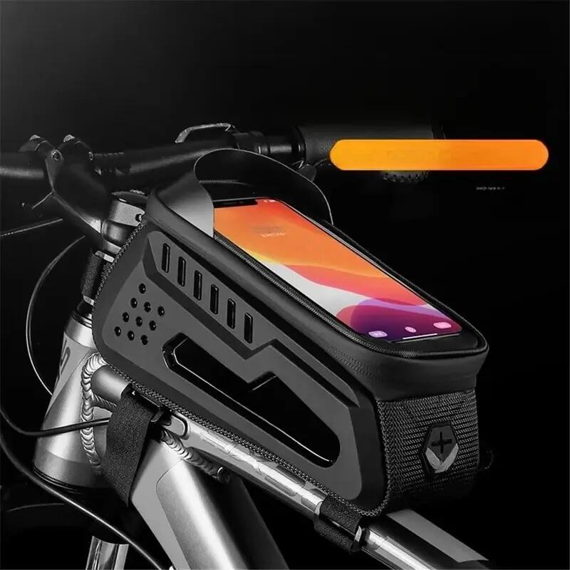 Sacoche de rangement à coque rigide de tube supérieur de vélo de route et VTT 3/7