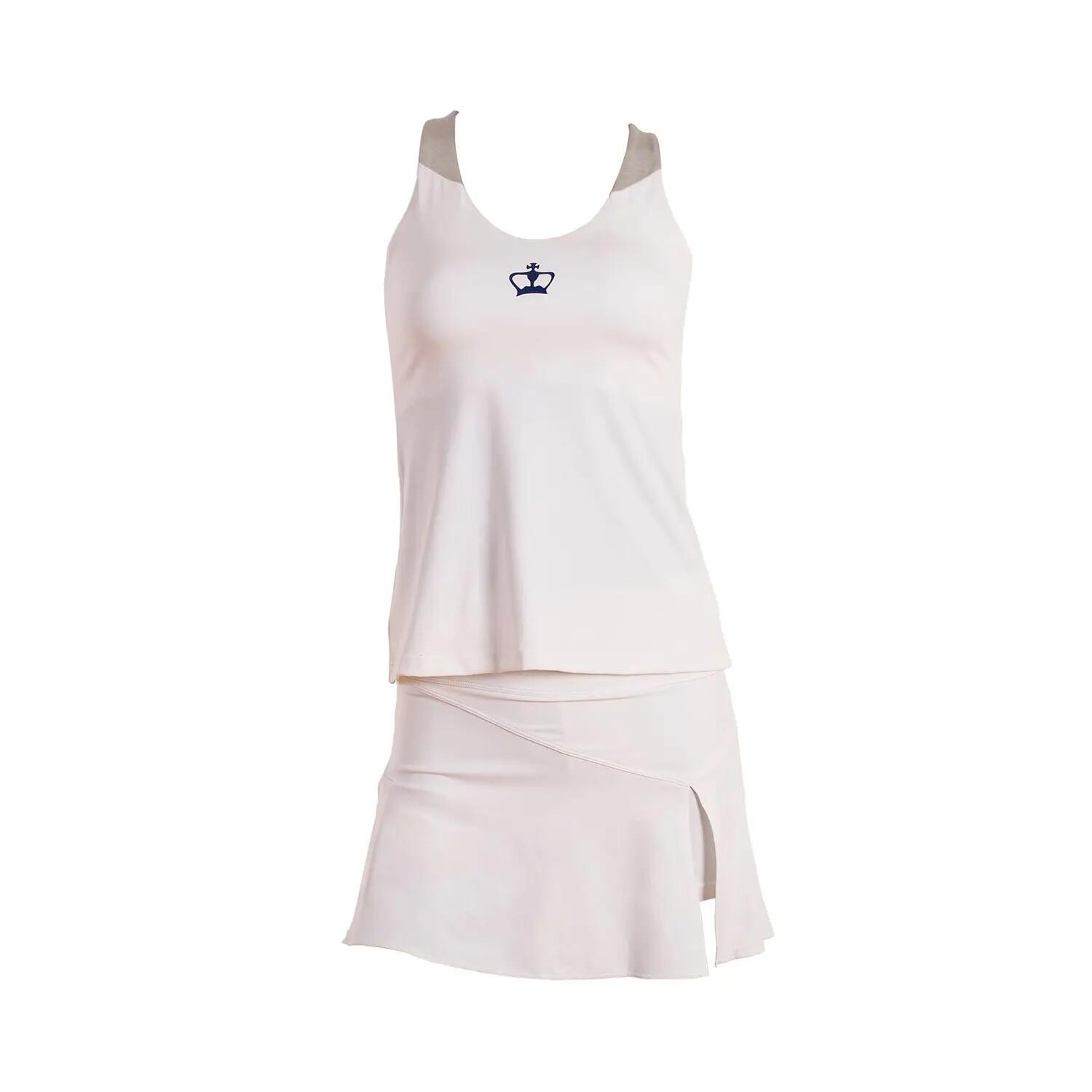 Damen Padel Tennis T-Shirt Leicht Atmungsaktiv Rückenöffnung Naxos Weiß 3/7