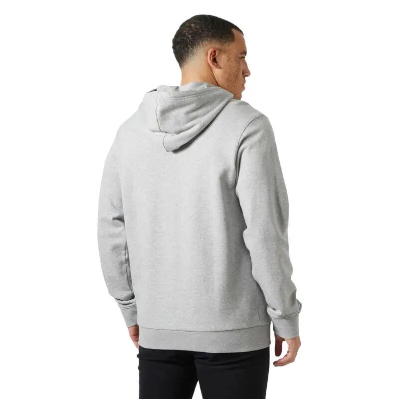 Sudadera Gris Helly Hansen HH Logo Hoodie Grey Melang de Ajuste Flexible y Cómo 4/6
