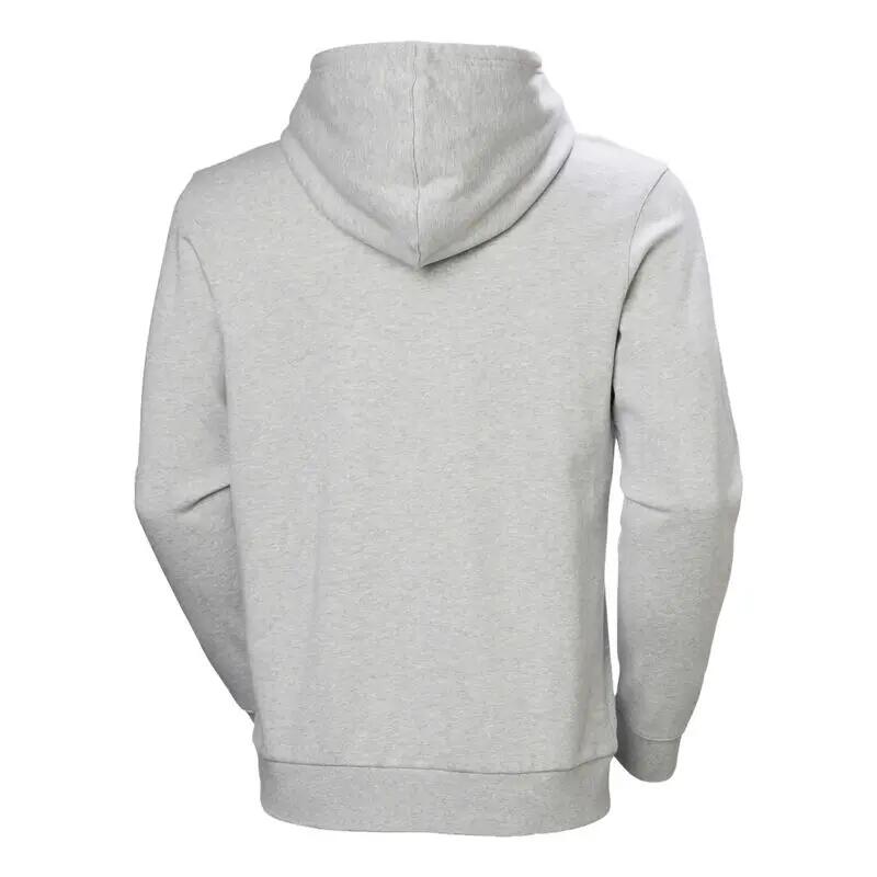 Sudadera Gris Helly Hansen HH Logo Hoodie Grey Melang de Ajuste Flexible y Cómo 2/6