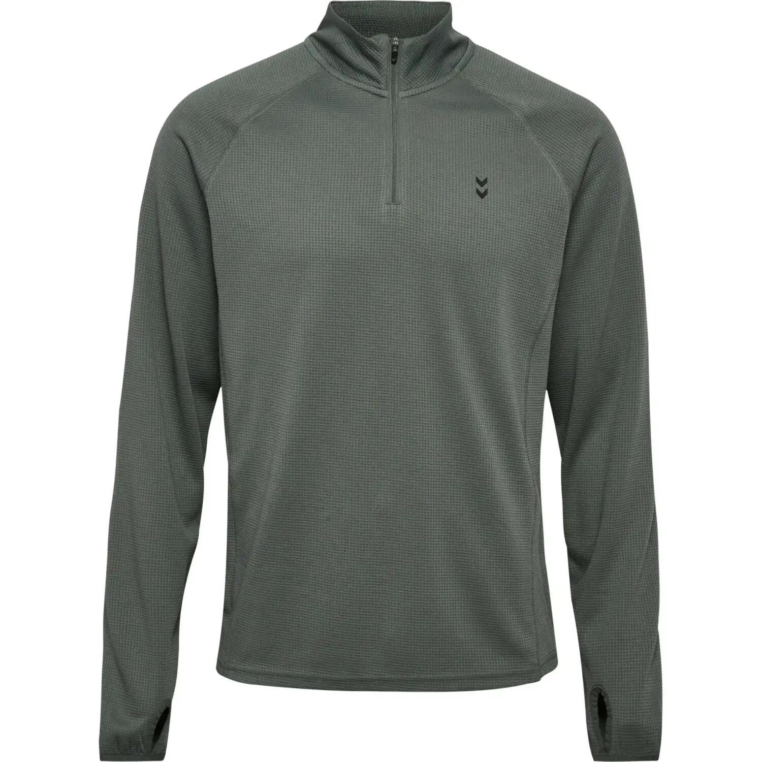 hummel Half Zip Midlayer en polyester stretch pour homme – CASTOR GRAY 3/5