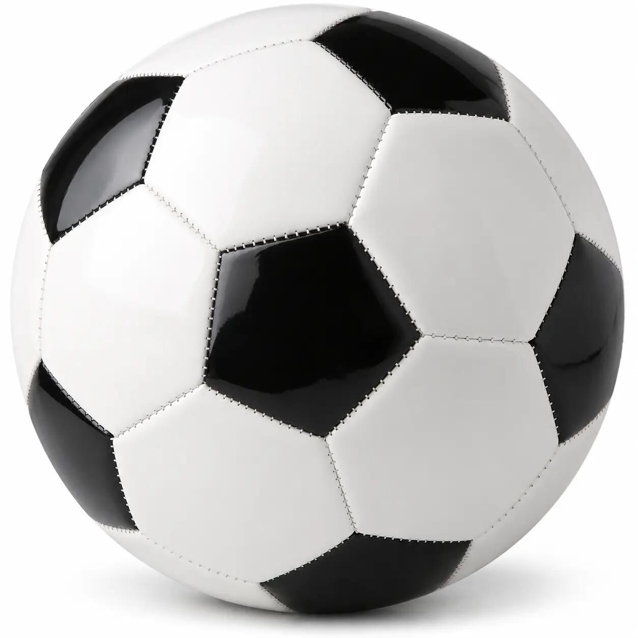 Classic Soccer Ball Football Training Standard Size 5 - Black/White