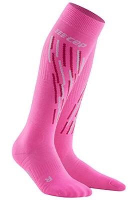 Sokken - ski - dames - compressie, warm - cep model - pink/flash pink