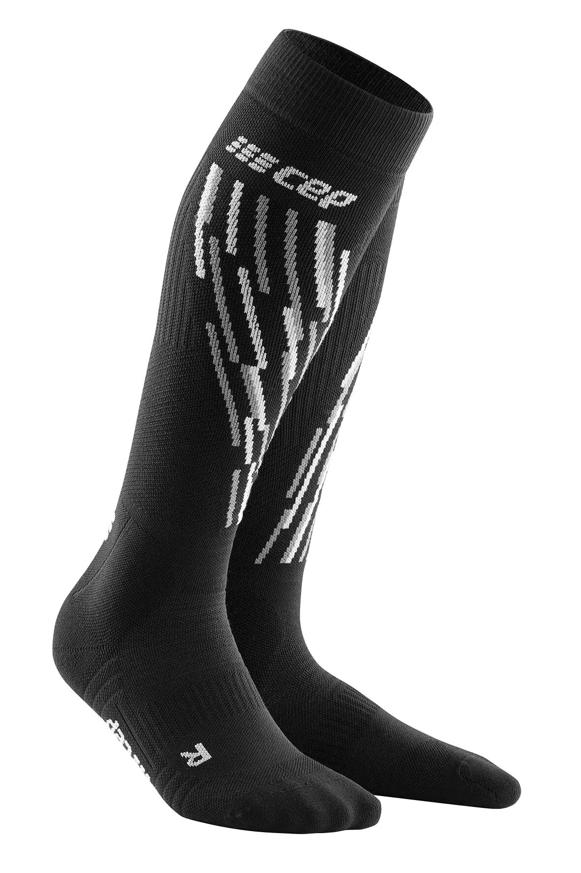 Herren - Ski - Socken - kompressiv, thermisch, knielang - schwarz/anthrazit 10/11