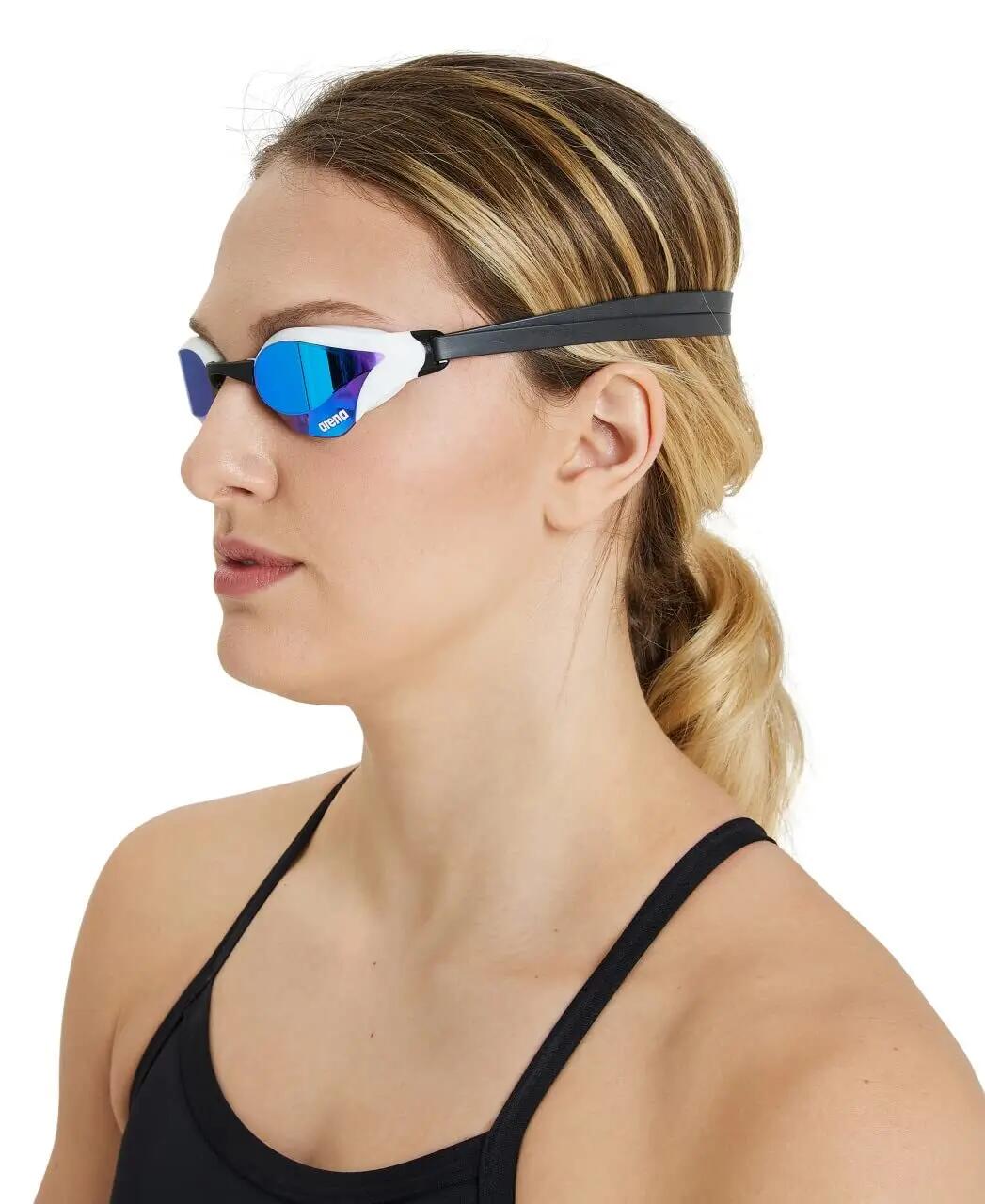 ARENA Cobra Core Swim Goggles Swipe Mirror White Blue 6/11