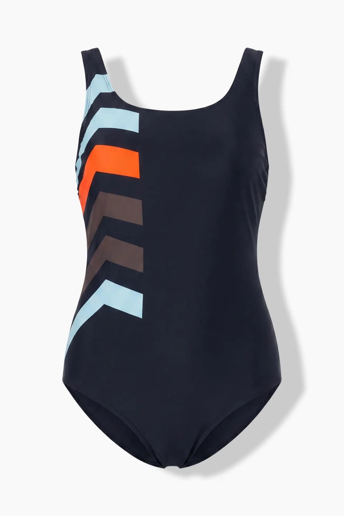 Femme Maillot de bain sans bonnets souples décolleté rond et détails colorés 6/7