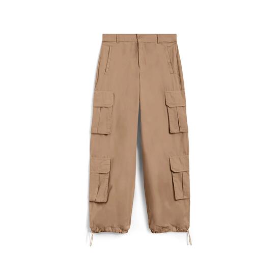 Pantaloni cargo baggy fit in popeline con quattro tasconi