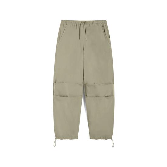 Pantaloni parachute pants in popeline con coulisse sul fondo