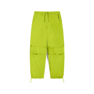 Pantaloni parachute pants in popeline con coulisse sul fondo