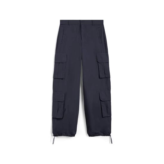Pantaloni cargo baggy fit in popeline con quattro tasconi