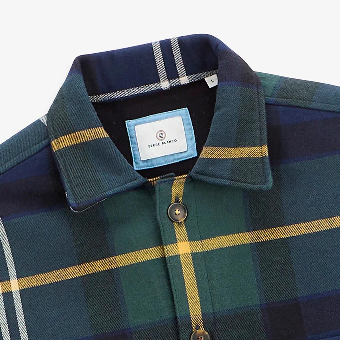Veste worker Wael carreaux vert pivert 3/4