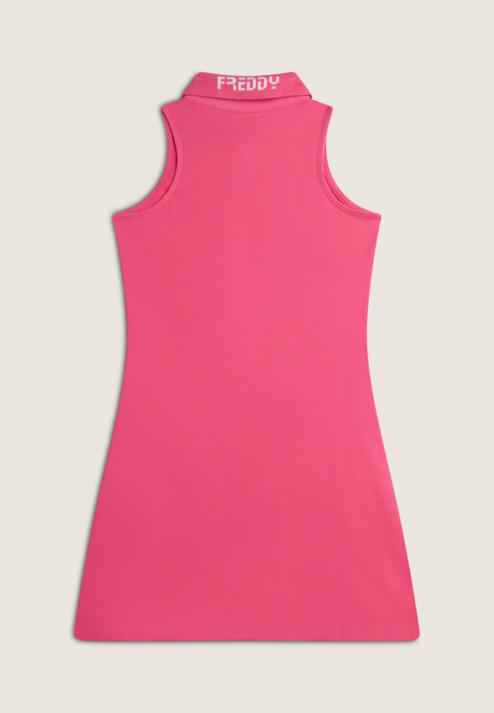 Vestido de piqué sin mangas con cuello camisero para niña 2/3