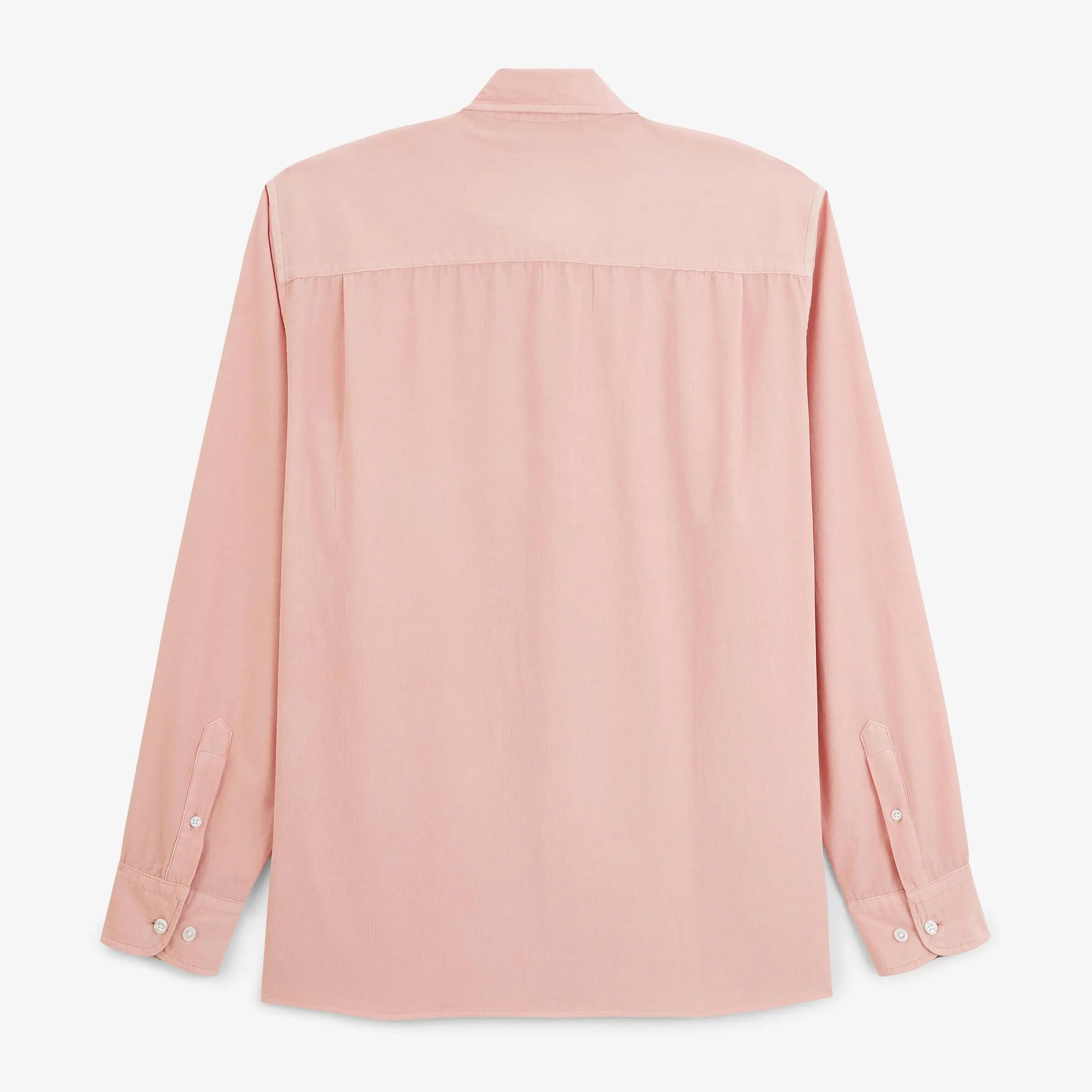 Chemise manches longues velours côtelé rose pivoine 2/4