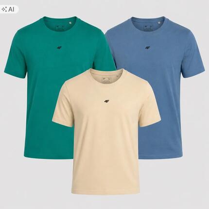 T-SHIRT MĘSKI 4F KOMPLET KOSZULEK 3 SZT KOLEKCJA LIMITOWANA M3947 SS26