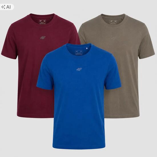 T-SHIRT MĘSKI 4F KOMPLET KOSZULEK 3 SZT KOLEKCJA LIMITOWANA M3947 SS26