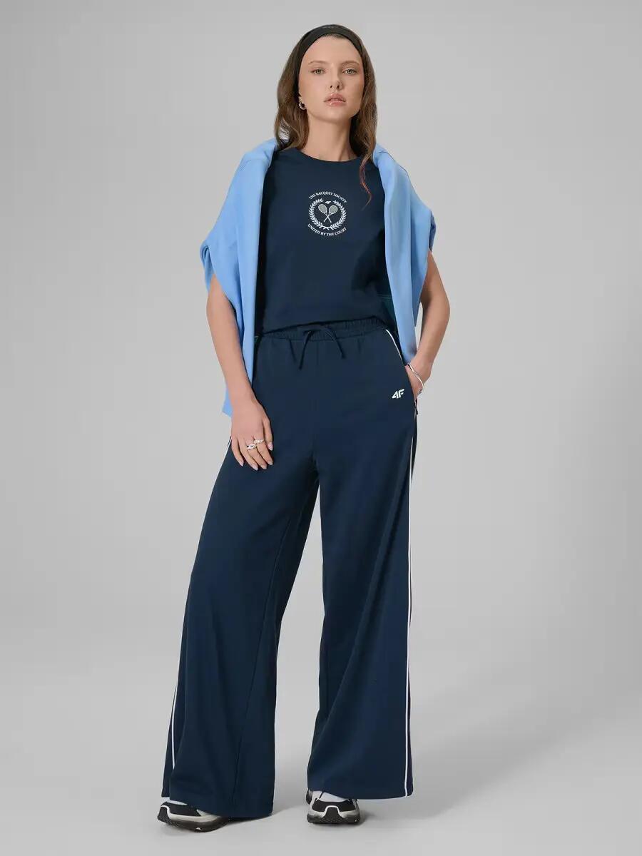 KOSZULKA DAMSKA 4F T-SHIRT BAWEŁNIANY DO TENISA  F2723 SS26 5/8