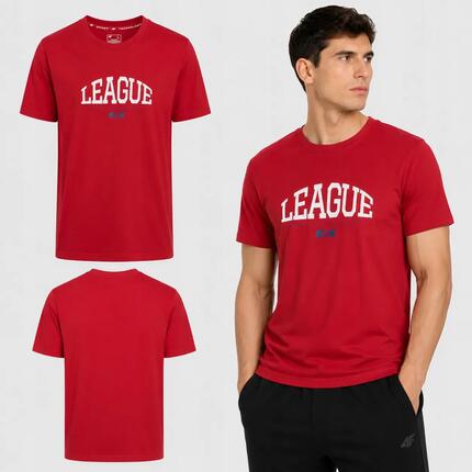 T-SHIRT MĘSKI 4F KOSZULKA SPORTOWA Z NADRUKIEM BAWEŁNIANA M3326 SS26