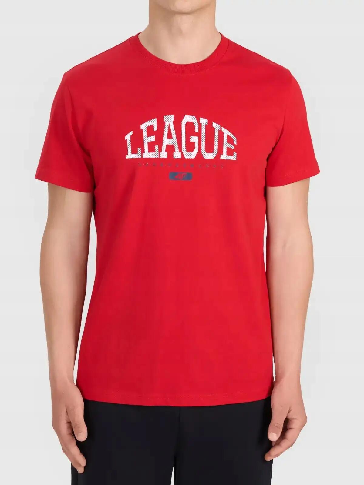 T-SHIRT MĘSKI 4F KOSZULKA SPORTOWA Z NADRUKIEM BAWEŁNIANA  M3326 SS26 9/12